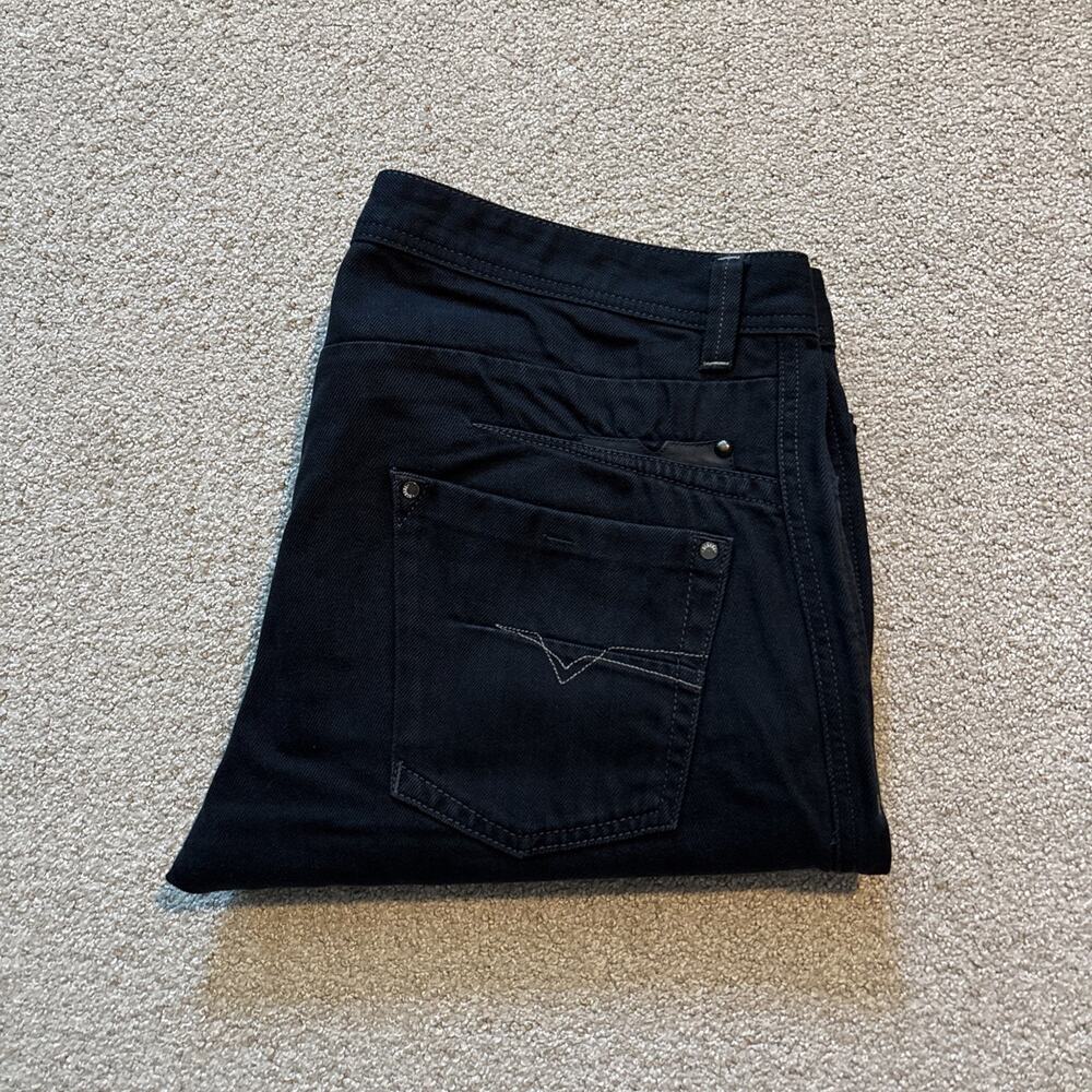 Diesel Darron Jeans Mens 38/32 Black Dark Wash Regular Slim Tapered Denim Casual